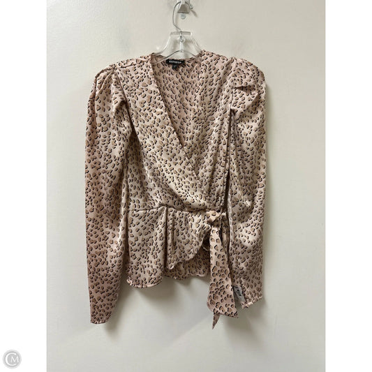 Blouse Long Sleeve By Express In Pink, Size: Xs