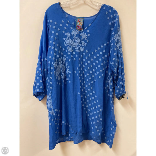 Dress Casual Midi By Johnny Was In Blue, Size: Xl