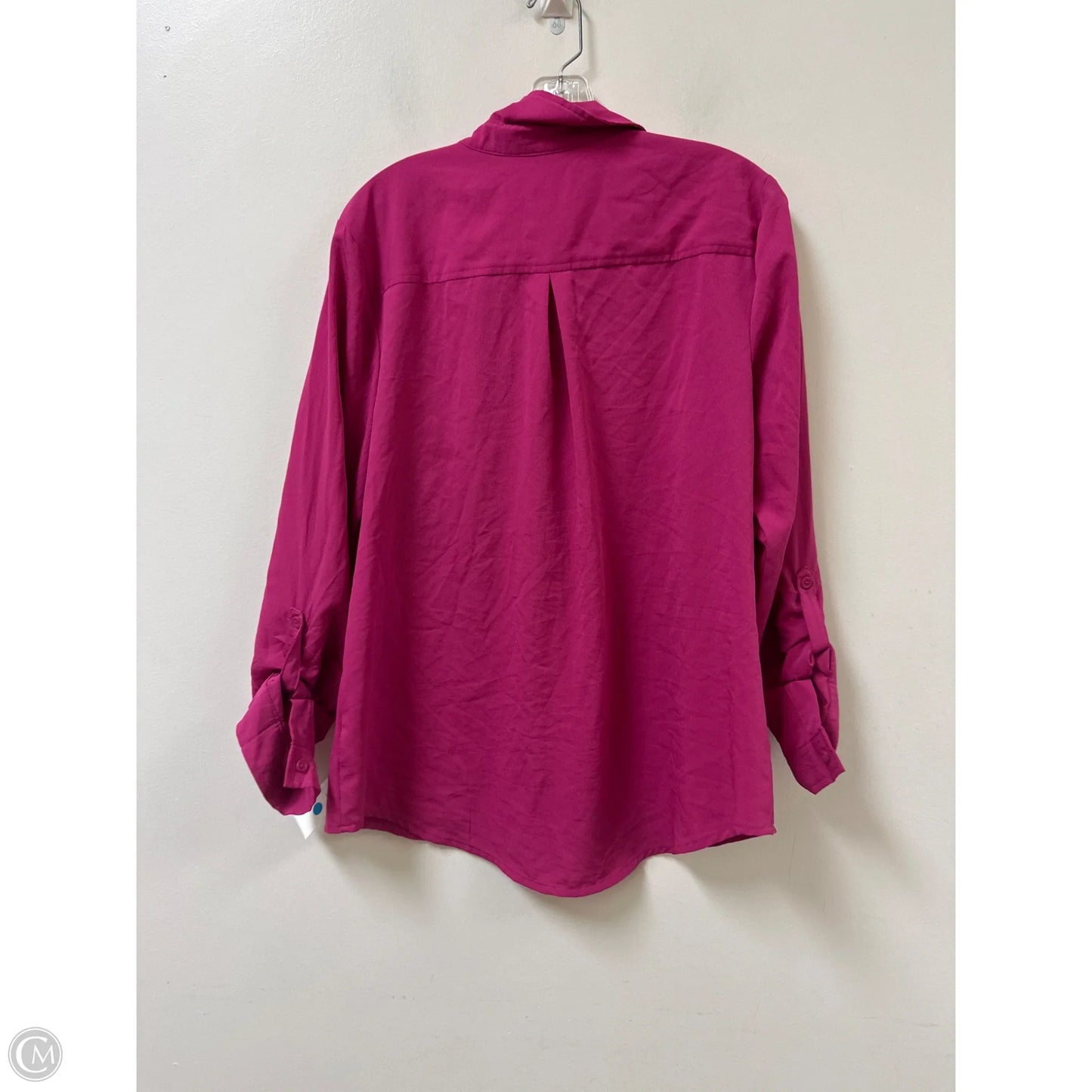 Blouse Long Sleeve By Time And Tru In Pink, Size: L