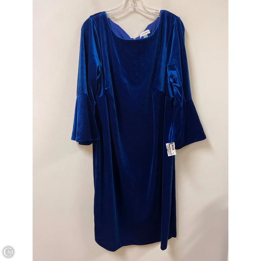 Dress Casual Midi By Calvin Klein In Blue, Size: 2x