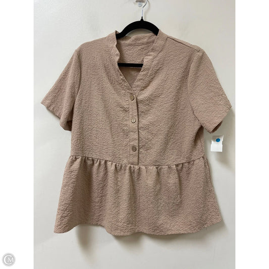 Top Short Sleeve By Shein In Brown, Size: L