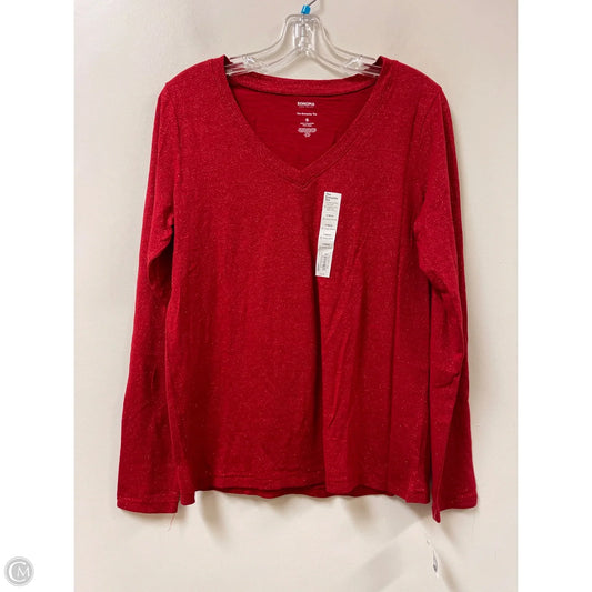 Top Long Sleeve By Sonoma In Red, Size: S