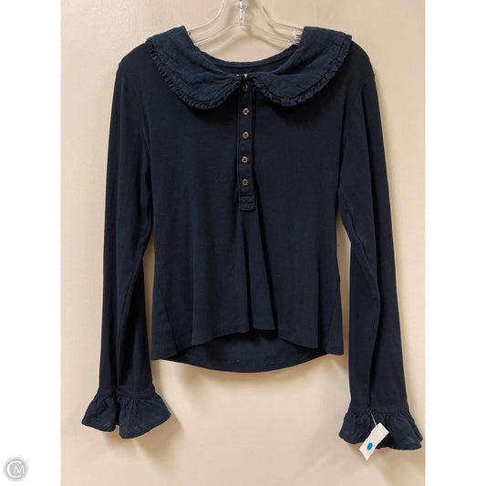 Top Long Sleeve By Pilcro In Navy, Size: L