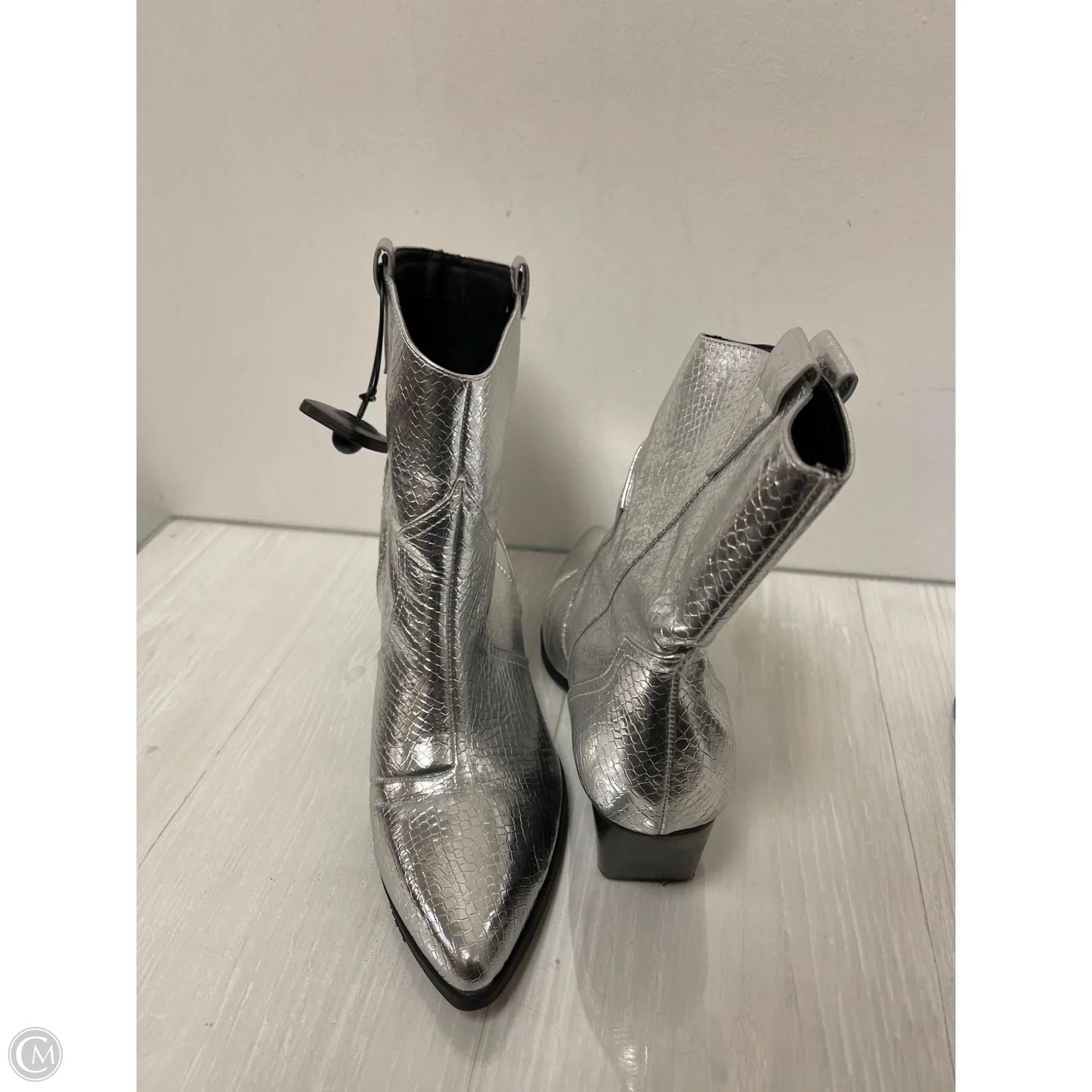 Boots Ankle Heels By Dolce Vita In Silver, Size: 9.5