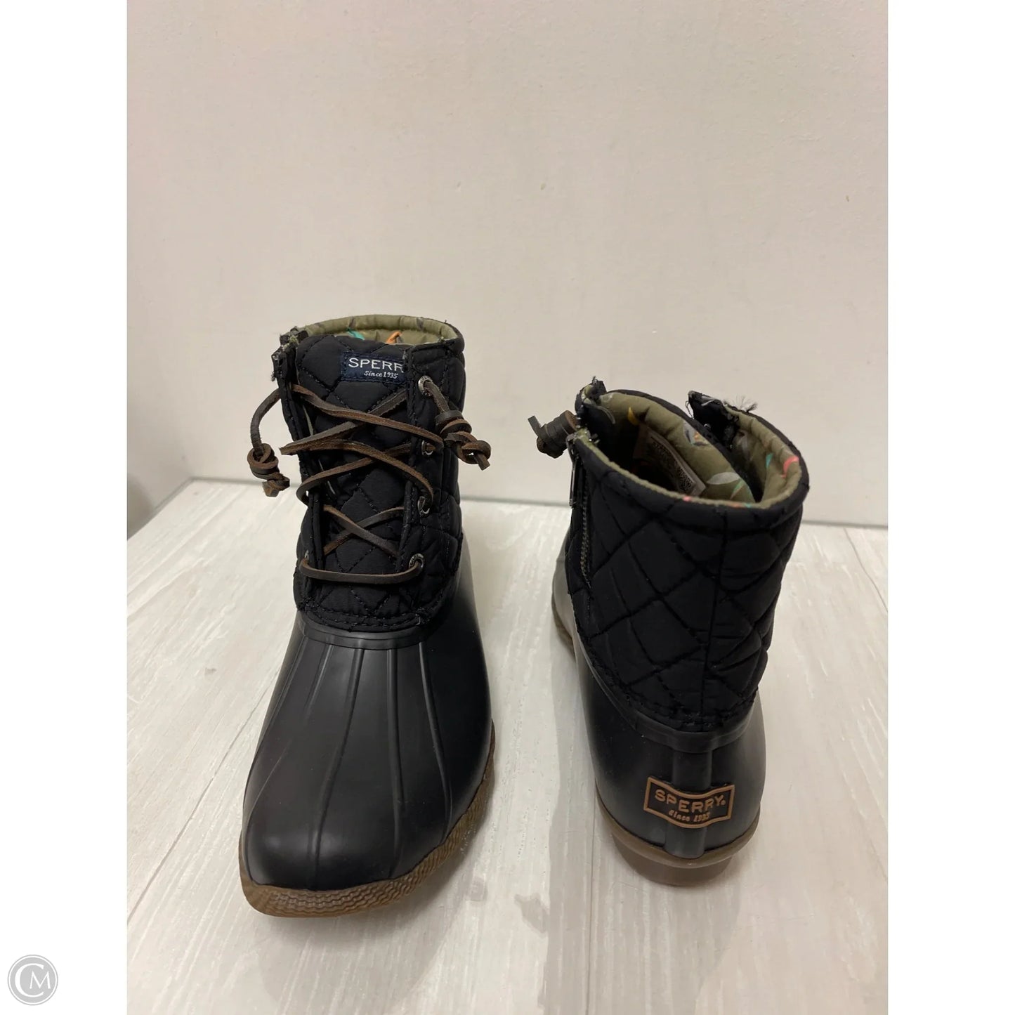 Boots Ankle Flats By Sperry In Black, Size: 7.5