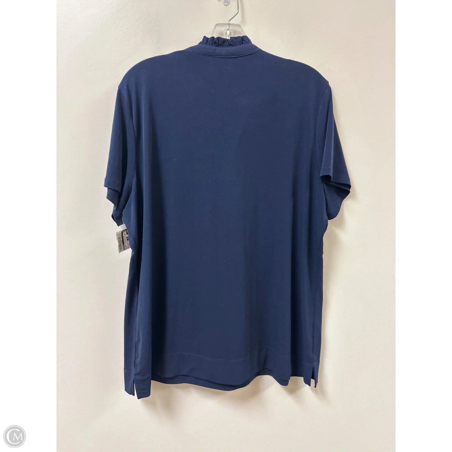 Blouse Short Sleeve By Chicos In Blue, Size: Xl