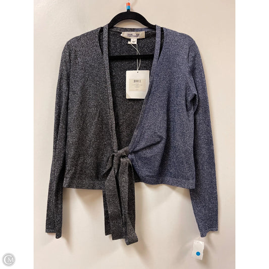 Cardigan Designer By Diane Von Furstenberg In Black & Blue, Size: S