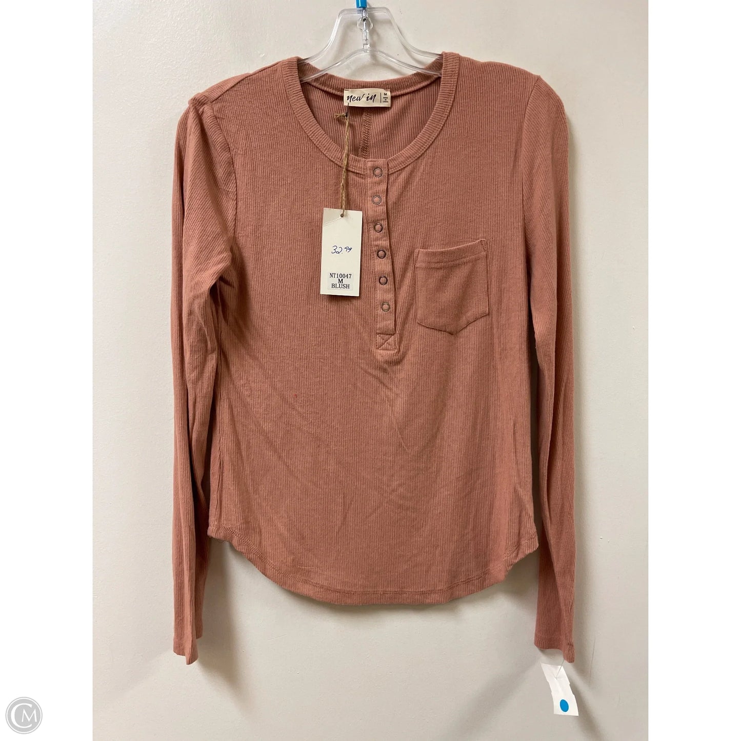 Top Long Sleeve By New In In Pink, Size: M