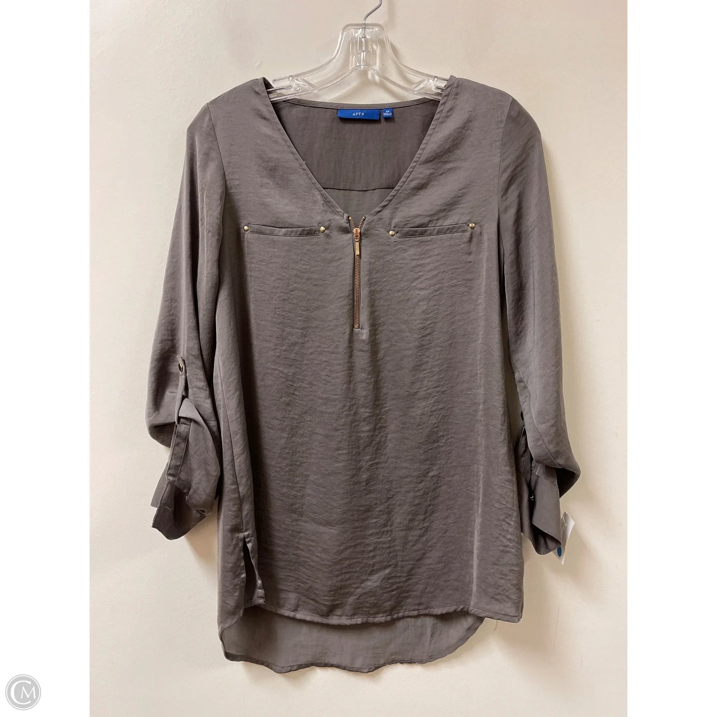 Top Long Sleeve By Apt 9 In Grey, Size: Xs