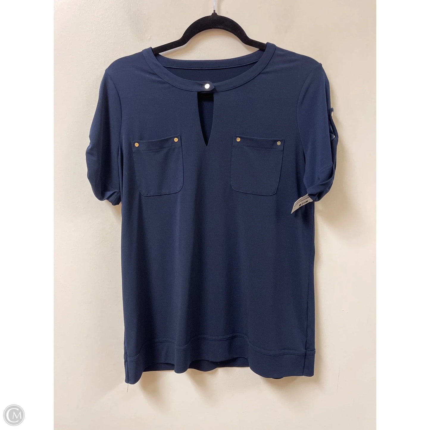 Top Short Sleeve By Anne Klein In Blue, Size: S
