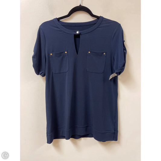 Top Short Sleeve By Anne Klein In Blue, Size: S