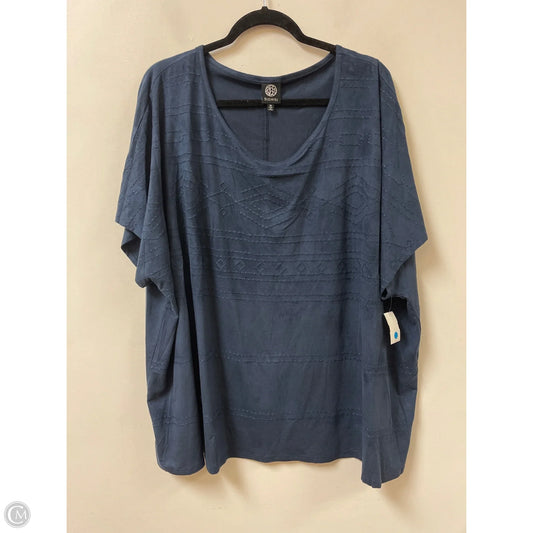 Top Short Sleeve By Bobeau In Navy, Size: 3x
