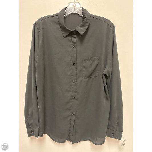Blouse Long Sleeve By Clothes Mentor In Black, Size: L