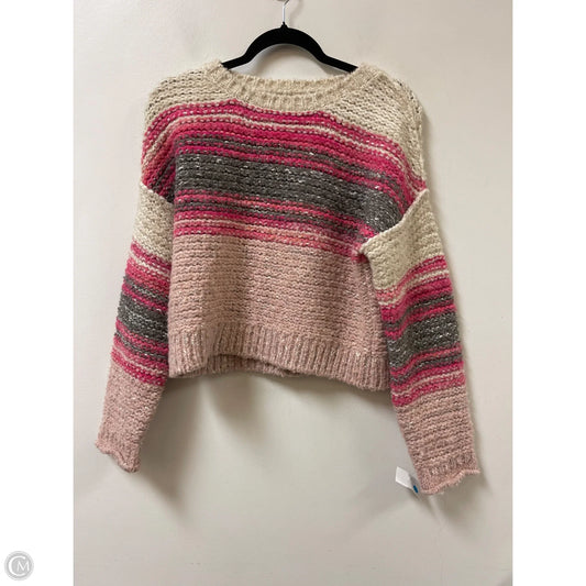 Sweater By Pilcro In Cream & Pink, Size: Xs
