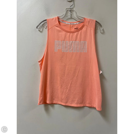 Athletic Tank Top By Puma In Orange, Size: S