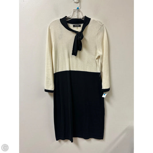 Dress Casual Midi By Nine West In Blue & Cream, Size: M