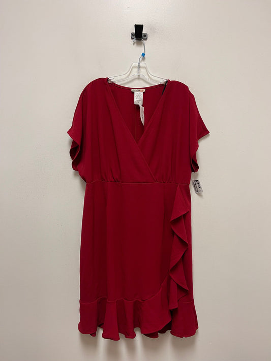 Red Dress Casual Midi Clothes Mentor, Size 2x
