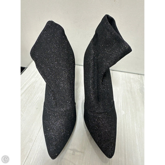Boots Ankle Heels By Brash In Black & Silver, Size: 9