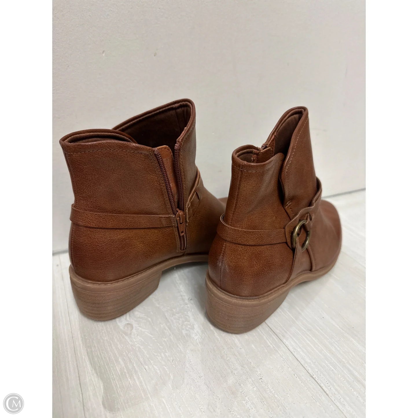Boots Ankle Heels By Clothes Mentor In Brown, Size: 9