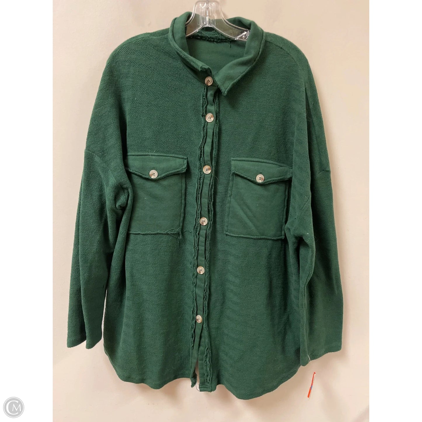 Blouse Long Sleeve By Clothes Mentor In Green, Size: 2x