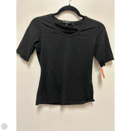 Top Short Sleeve By Theory In Black, Size: S