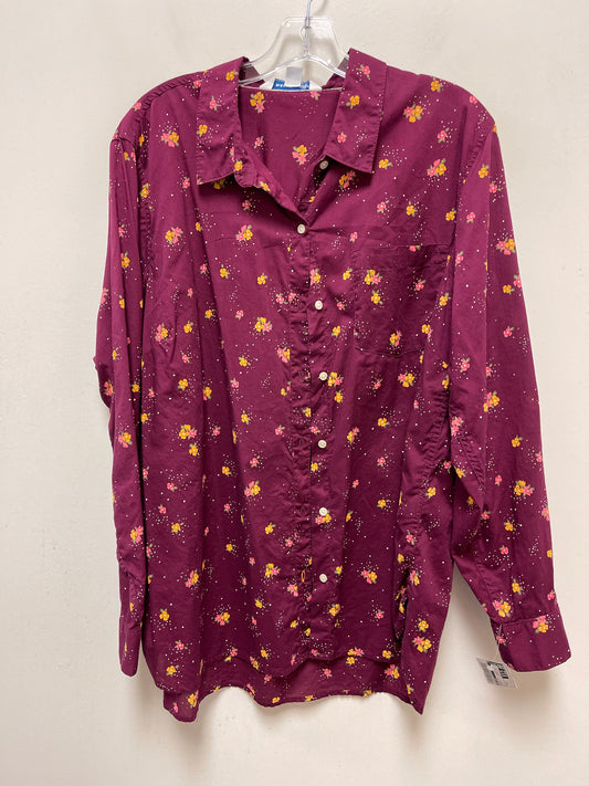 Purple Blouse Long Sleeve Old Navy, Size 2x