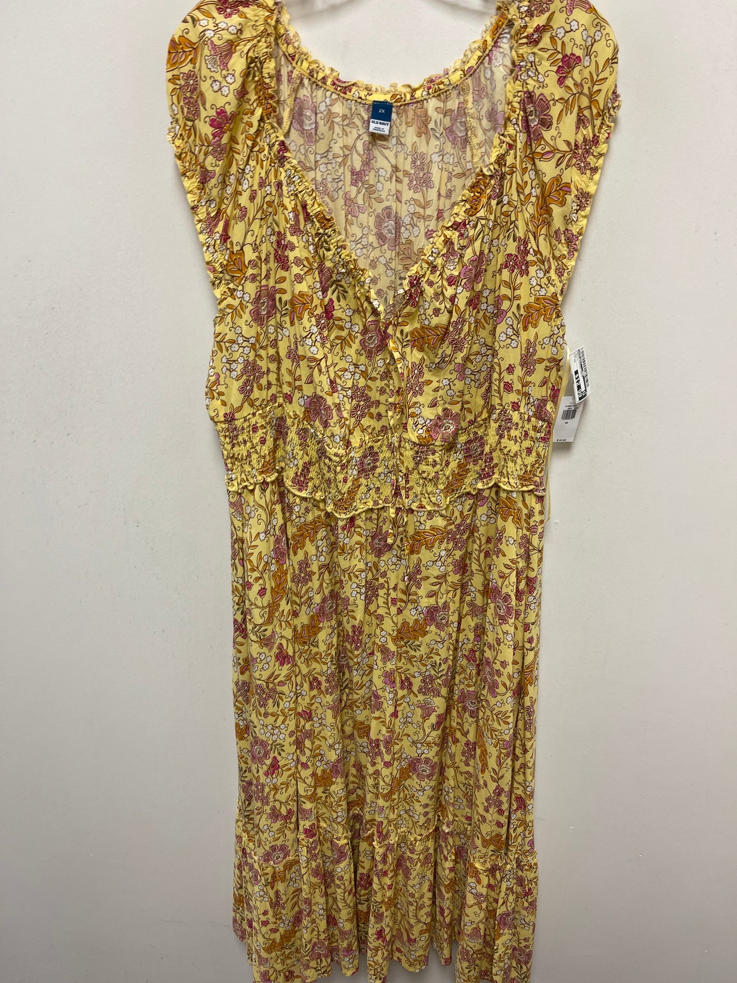 Yellow Dress Casual Maxi Old Navy, Size 2x