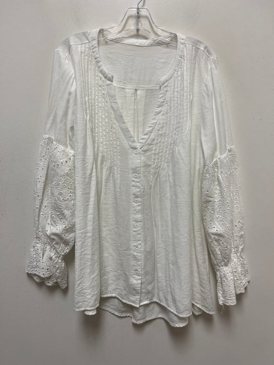White Top Long Sleeve Clothes Mentor, Size 2x