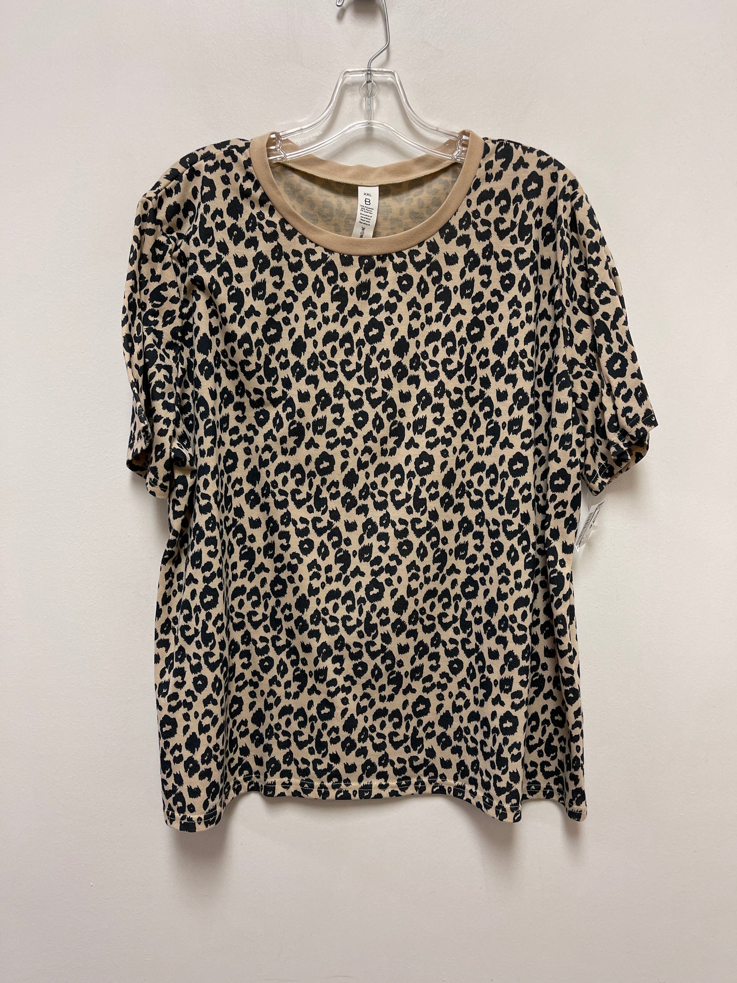 Animal Print Top Short Sleeve Clothes Mentor, Size 2x