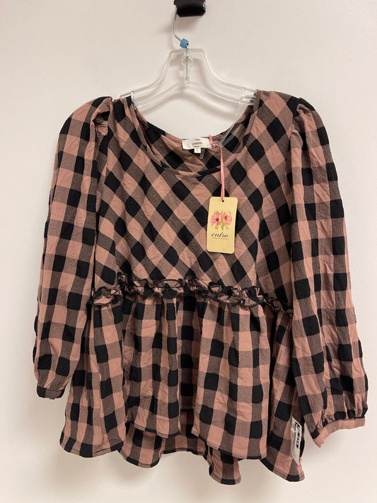 Brown Top Long Sleeve Entro, Size L