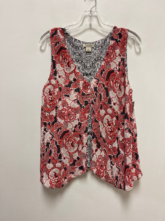 Top Sleeveless By Lucky Brand In Red, Size: L