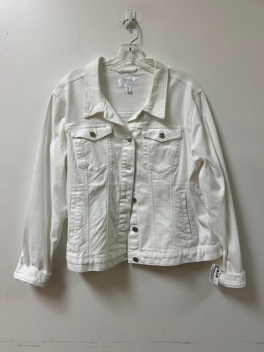 Jacket Denim By Time And Tru In White, Size: 3x