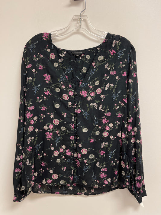 Floral Print Top Long Sleeve Lucky Brand, Size M