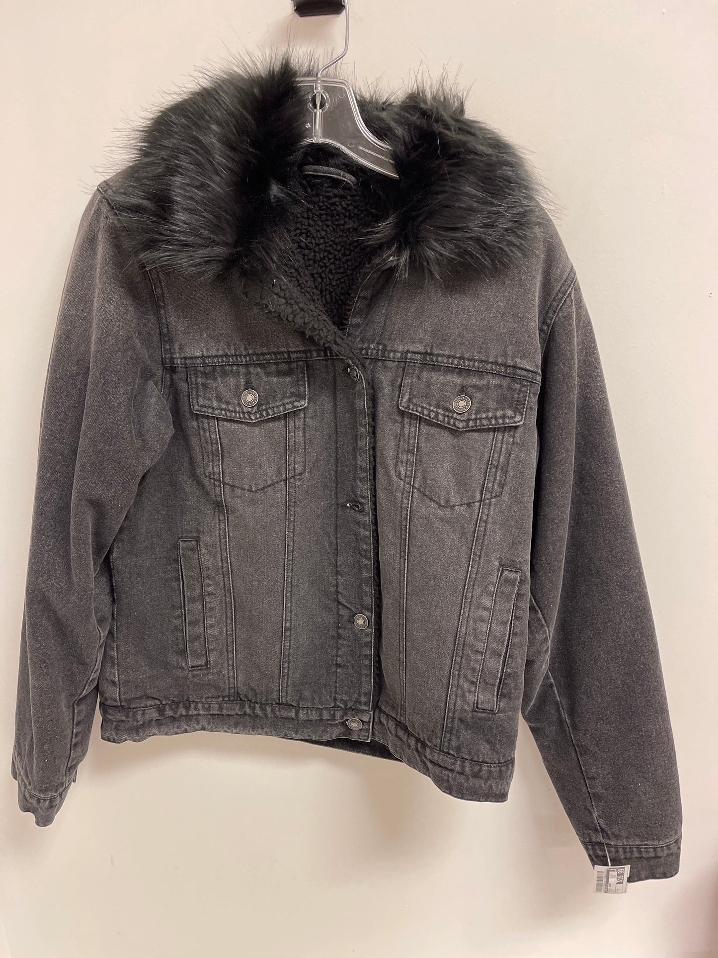 Jacket Denim By Forever 21 In Black, Size: S