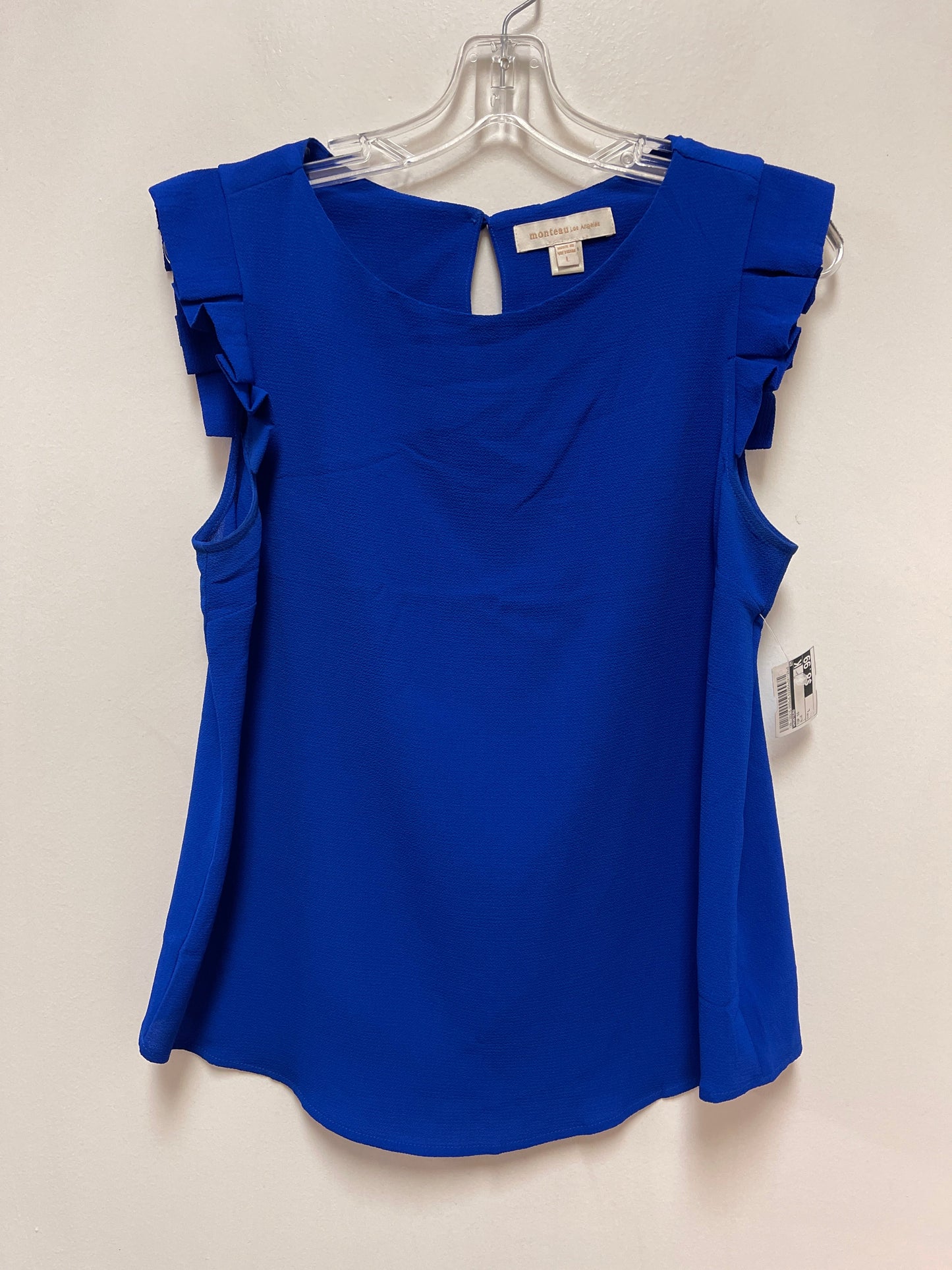 Top Short Sleeve By Monteau In Blue, Size: L