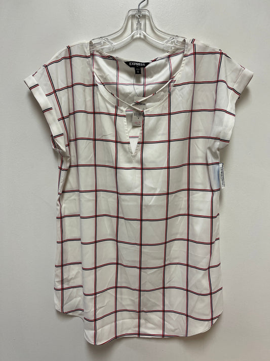 Top Short Sleeve By Express In Red & White, Size: M