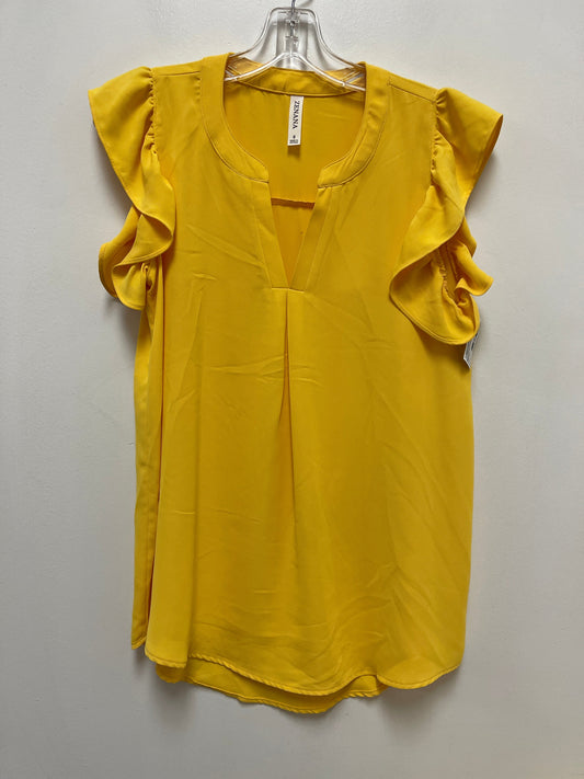 Top Short Sleeve By Zenana Outfitters In Yellow, Size: S