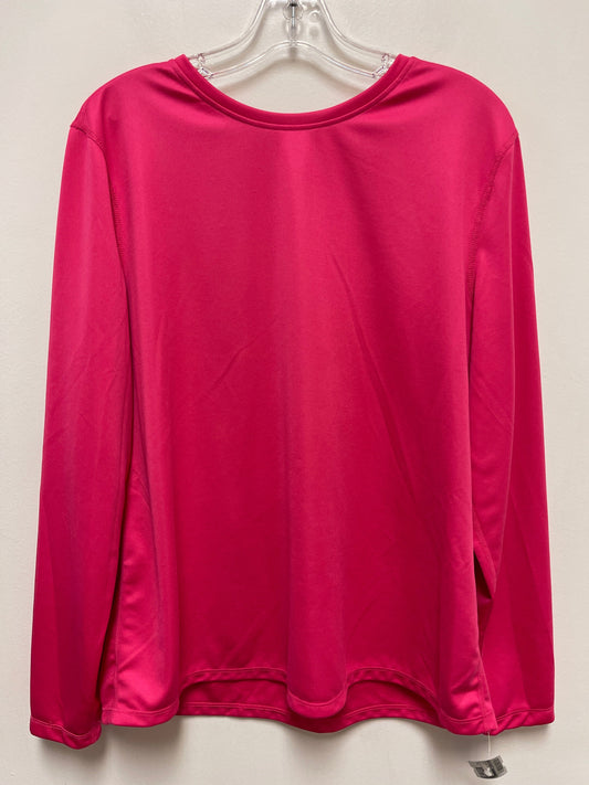 Athletic Top Long Sleeve Collar By Athletic Works In Pink, Size: Xl