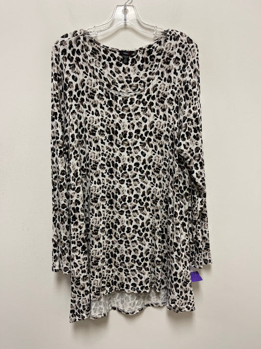 Animal Print Top Long Sleeve Intro, Size 2x