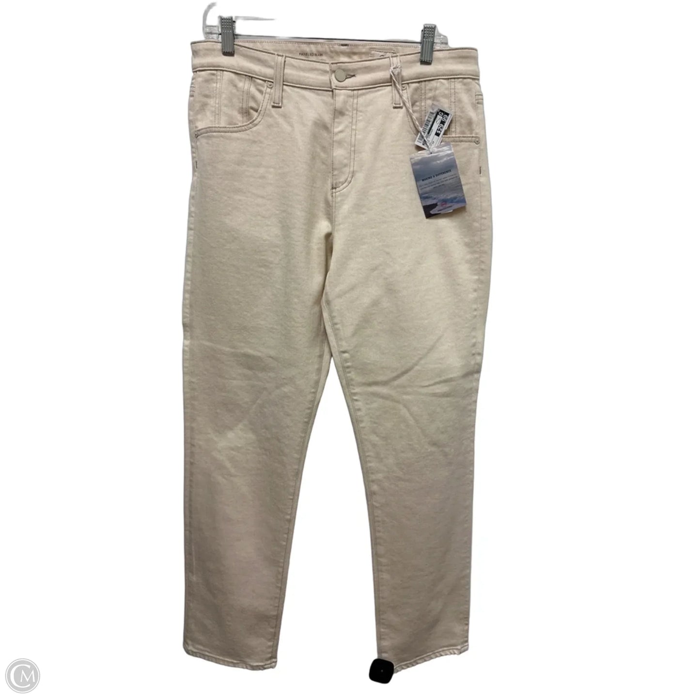 Jeans Straight By Ag Jeans In Cream, Size: 14