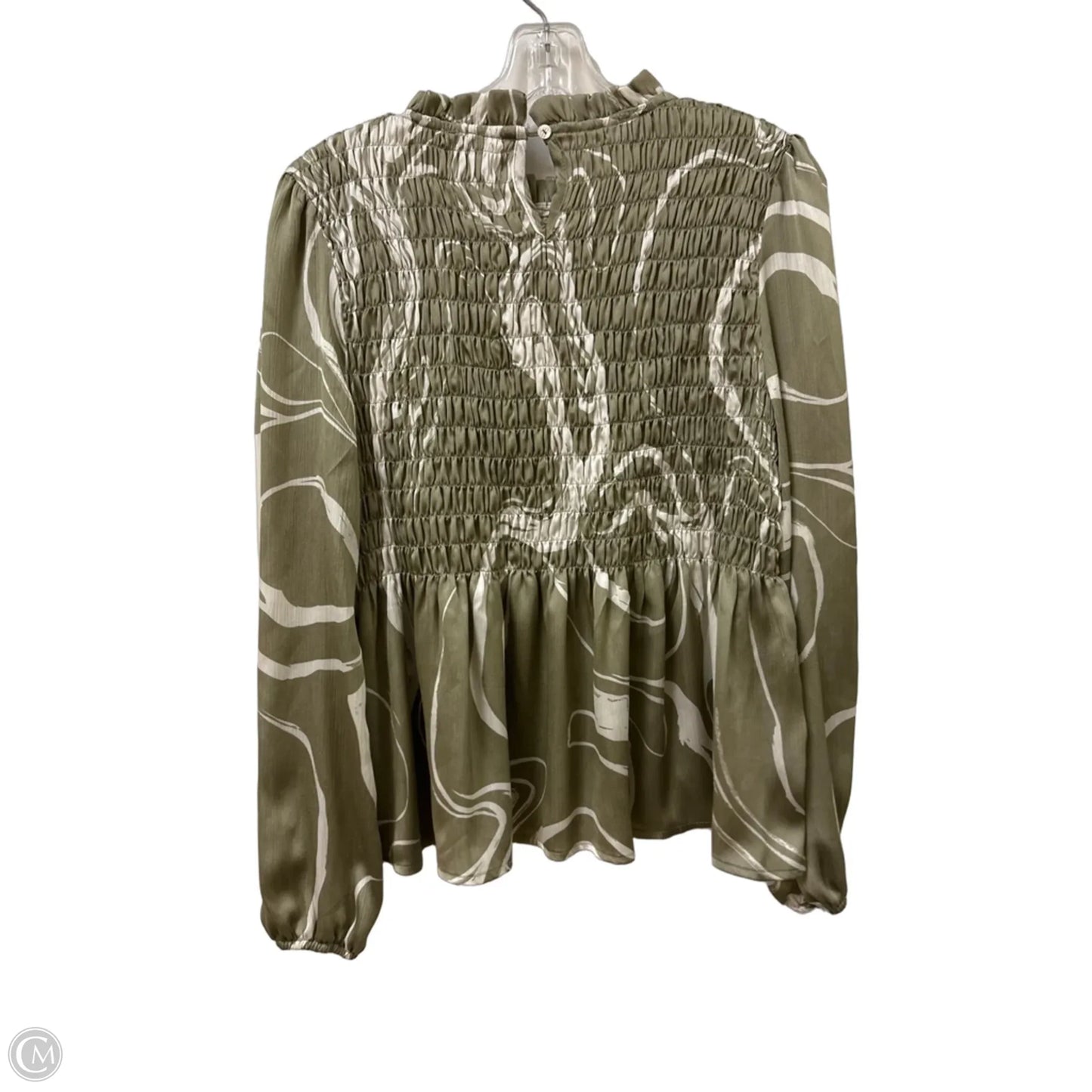 Top Long Sleeve By Jodifl In Green & White, Size: S