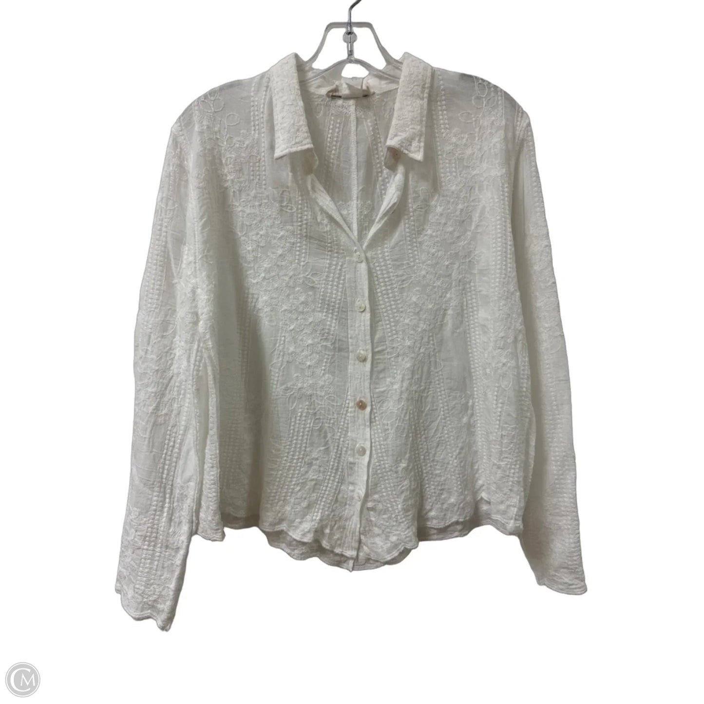 Blouse Long Sleeve By Haptics In White, Size: S