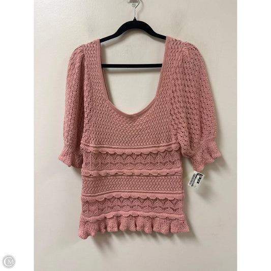 Sweater Short Sleeve By Clothes Mentor In Pink, Size: M