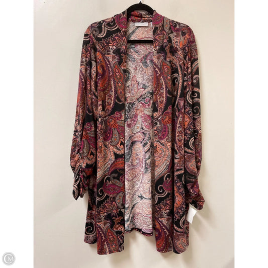 Sweater Cardigan By Susan Graver In Multi-colored, Size: 1x