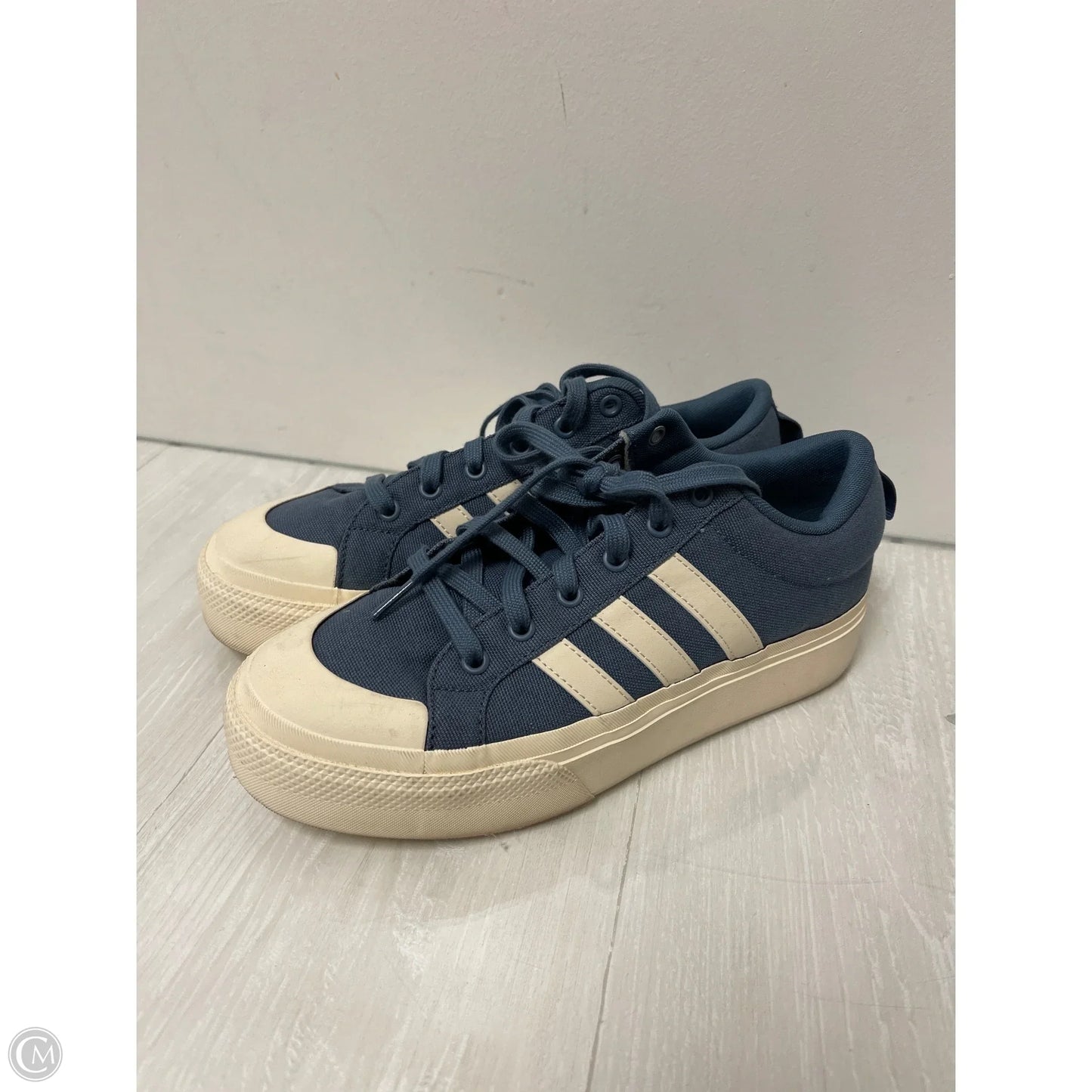 Shoes Sneakers By Adidas In Blue & Cream, Size: 9.5