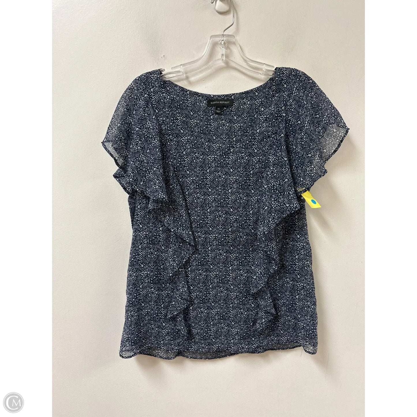 Top Short Sleeve By Banana Republic In Navy, Size: M