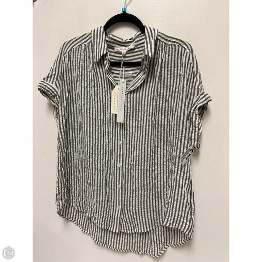 Blouse Short Sleeve By Jane And Delancey In Striped Pattern, Size: L