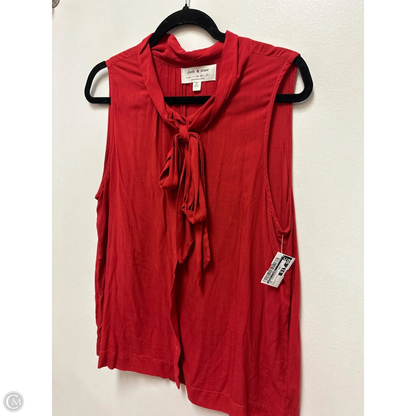 Top Sleeveless By Cloth & Stone In Red, Size: L