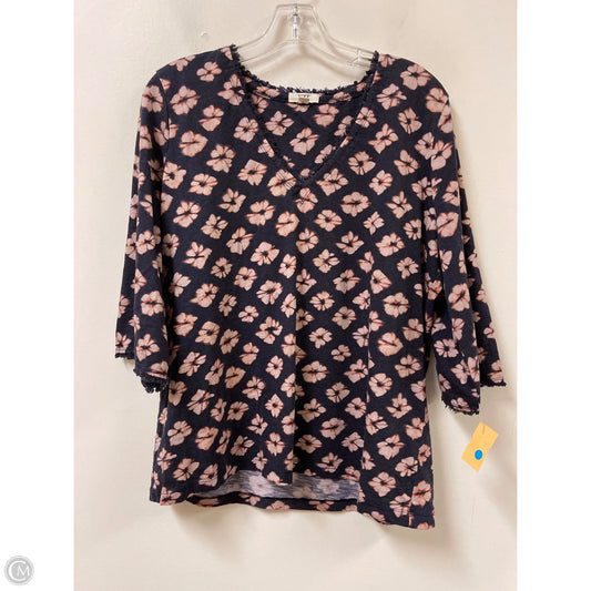Top 3/4 Sleeve By Nic + Zoe In Floral Print, Size: L