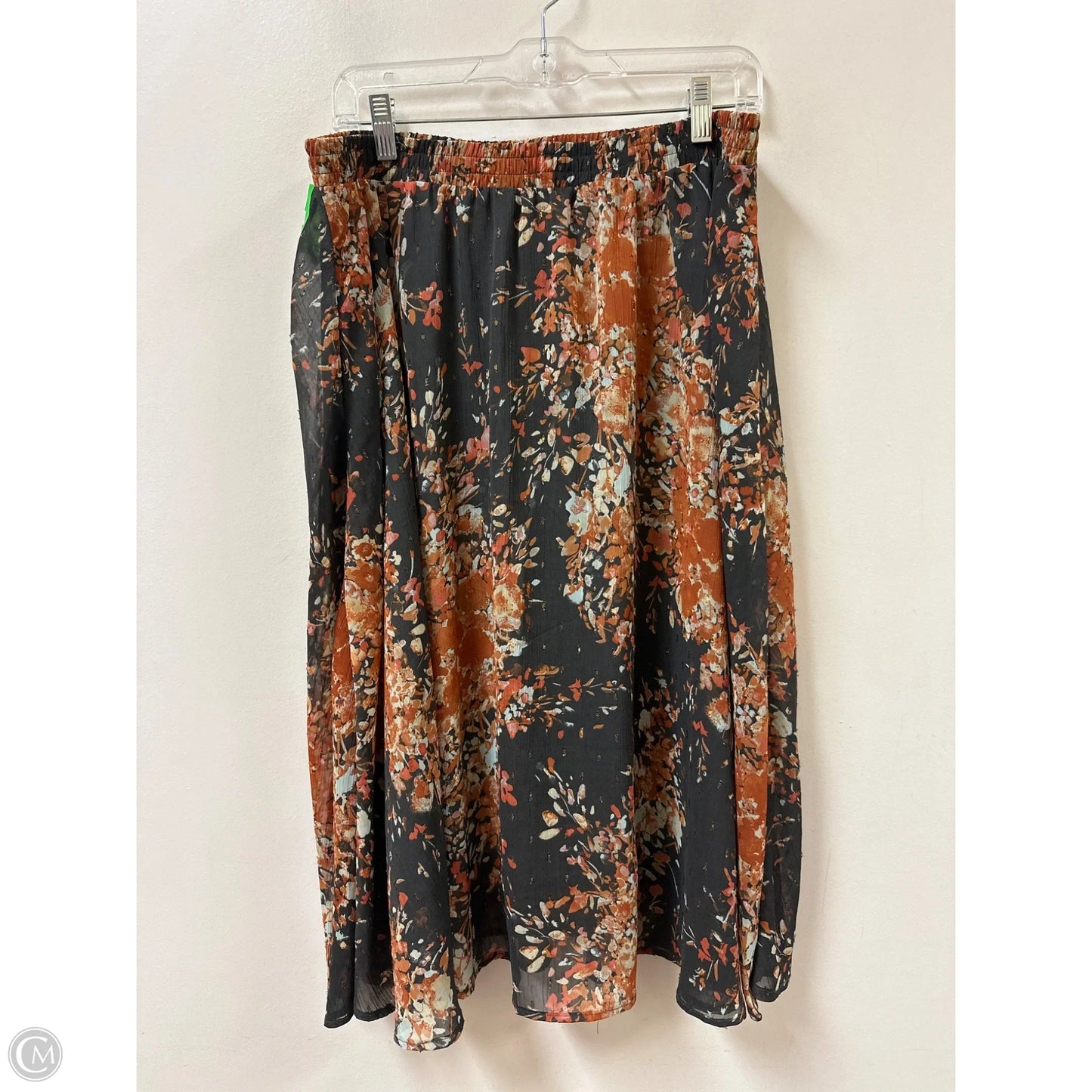 Skirt Midi By Clothes Mentor In Grey & Orange, Size: 16